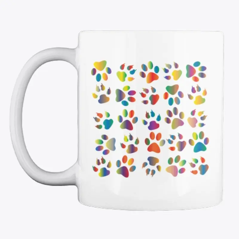 Colorful Paw Print Mug